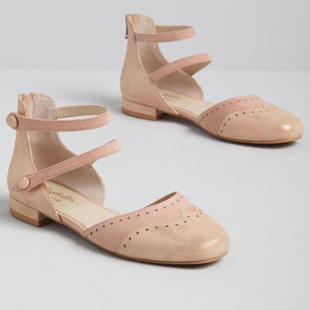 Seychelles Leather Suede Metallic‎ Ballet Flats